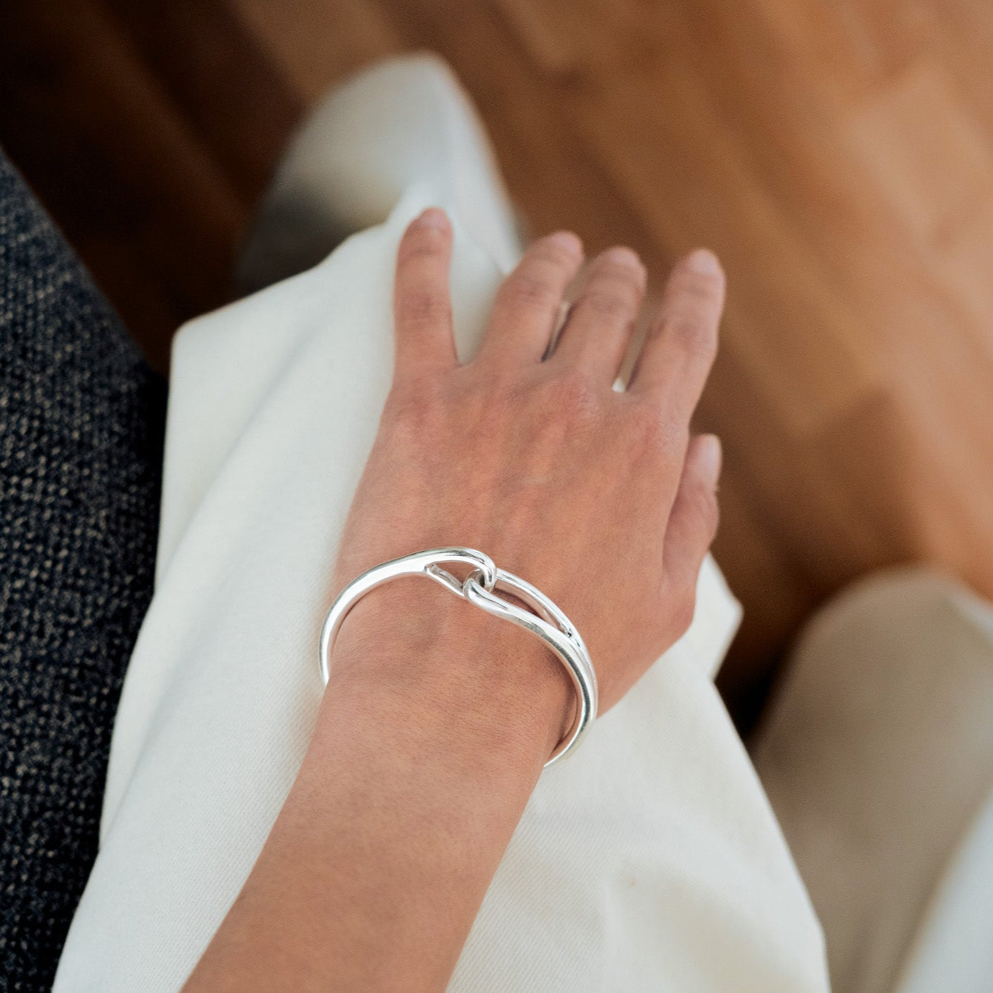 Geflochtenes Silberarmband